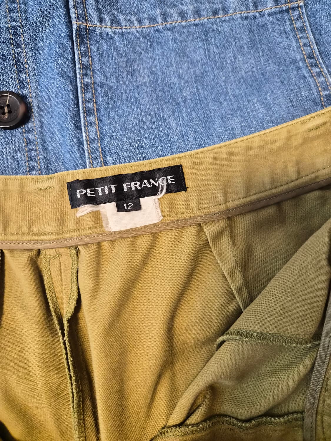 [Petit France] 유니크한 지퍼 포켓 와이드 팬츠 (카키/사이즈 상품이미지3