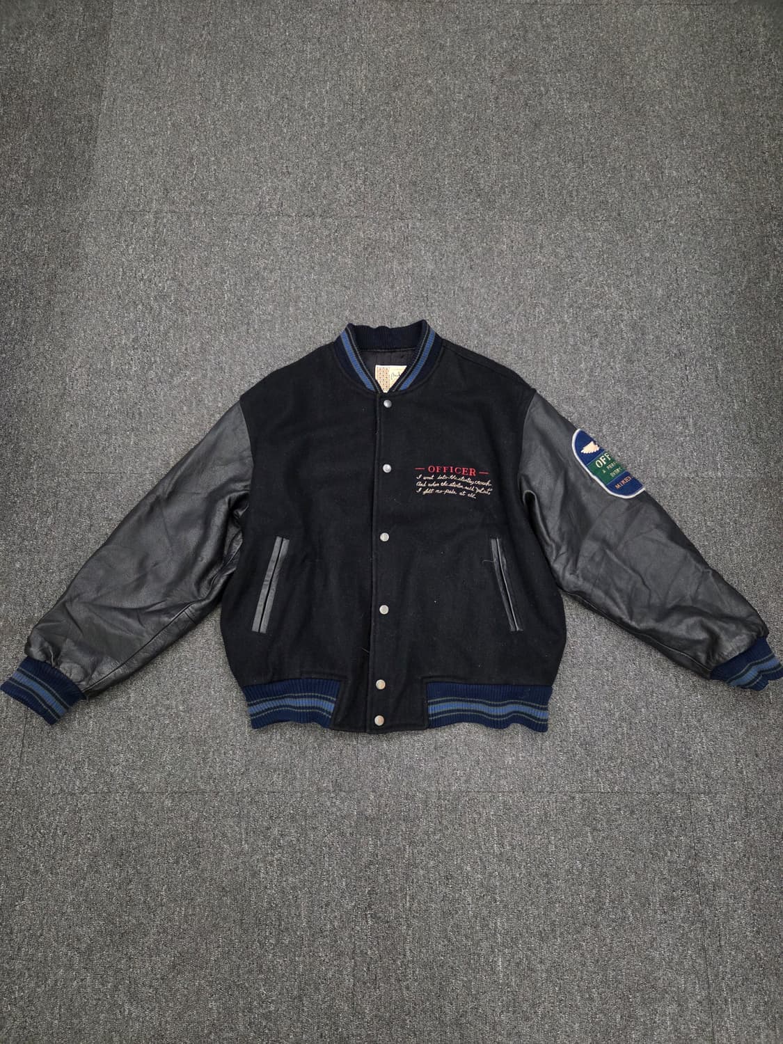 90's Mike birdies 바시티 레더 자켓 상품이미지3