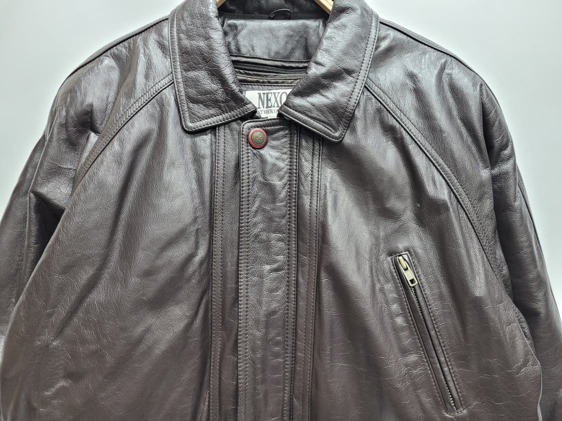 NEXO 빈티지 소가죽 헌팅 자켓 / 남 105 브라운 
 상품이미지3