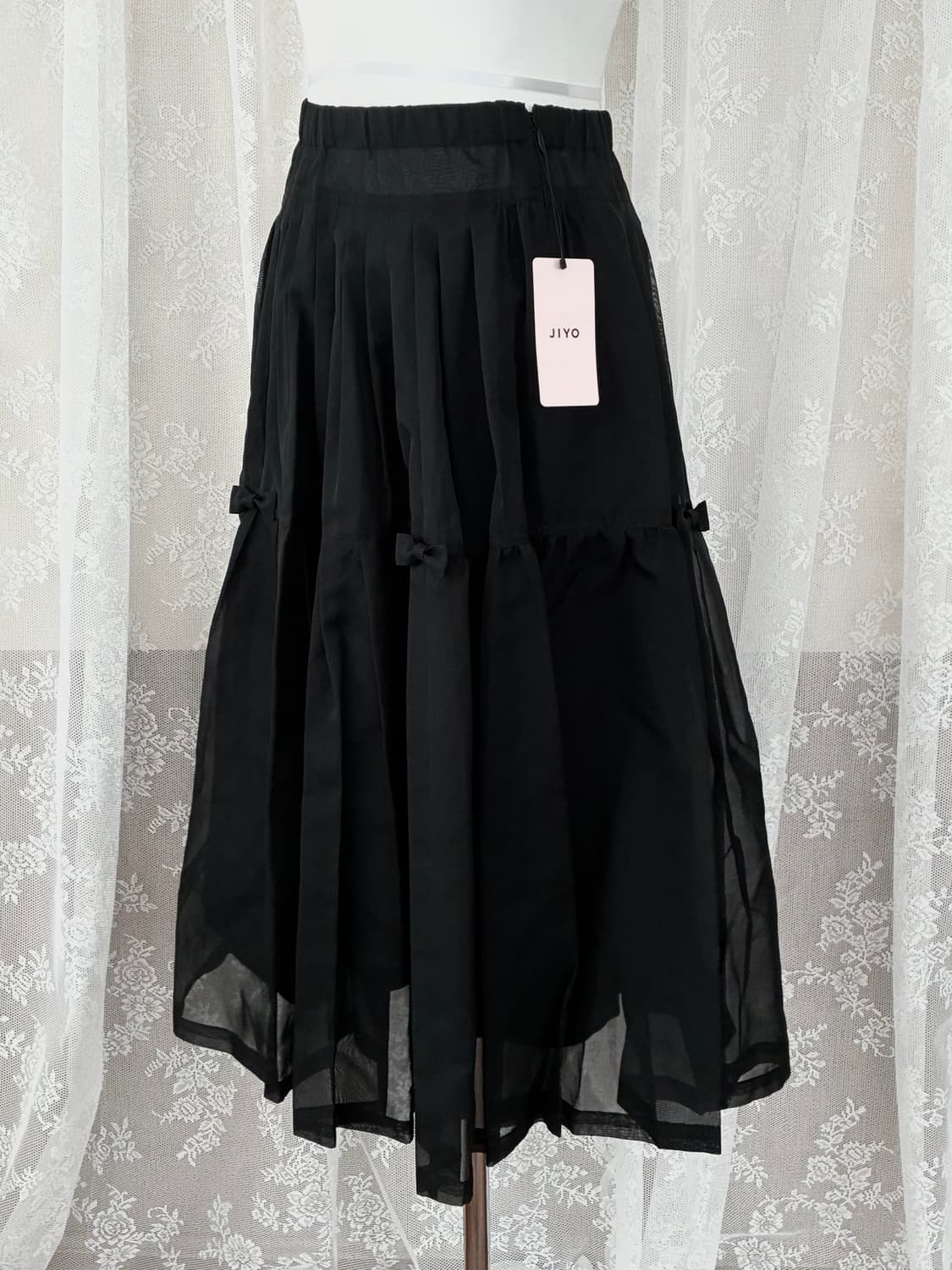 S) 새상품 지요 JIYO 오간자 앙투아네트 스커트 블랙 상품이미지2