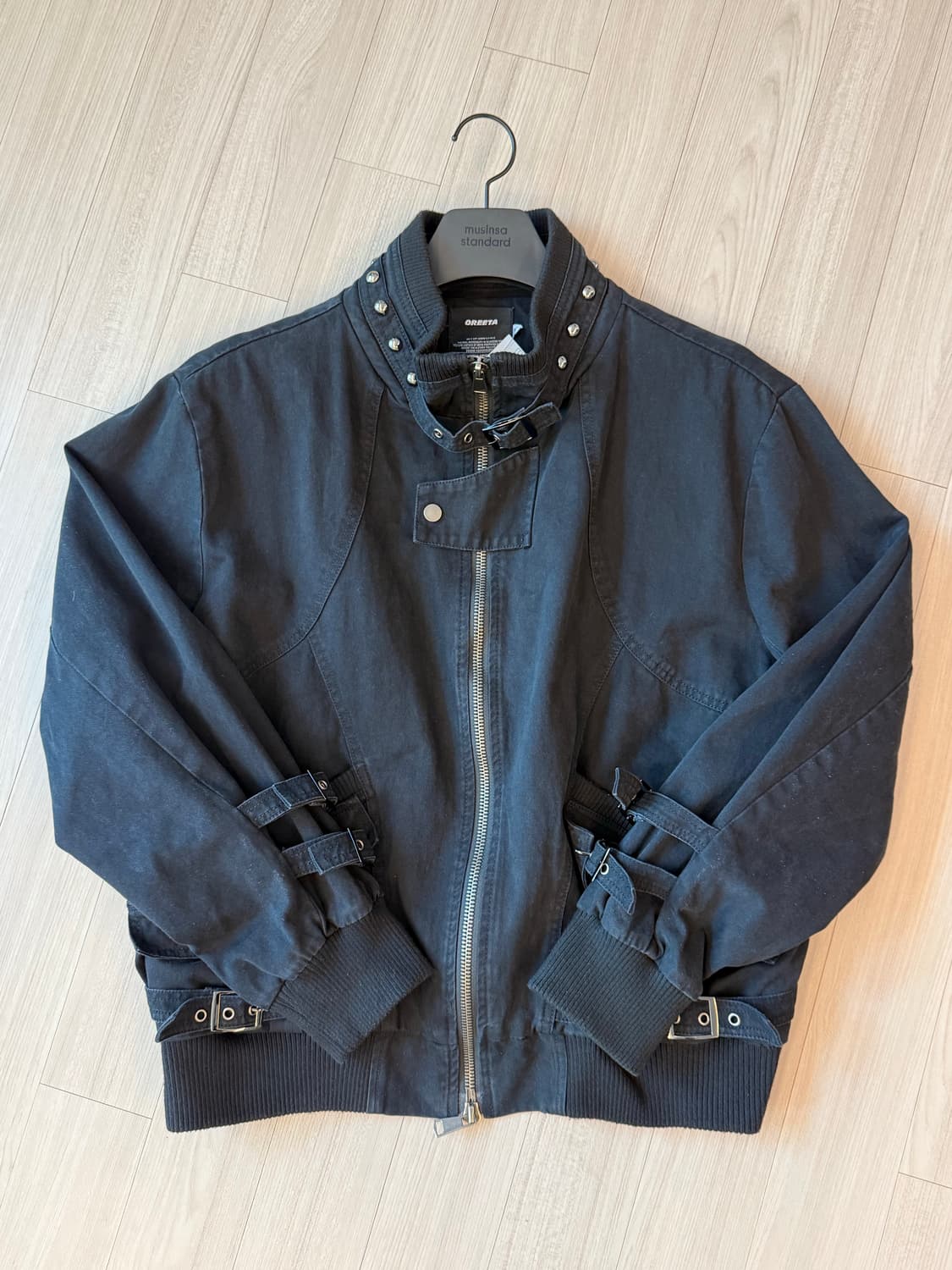 다크웨어 펑크 스터드 버클 블루종, 봄버자켓 상품이미지1