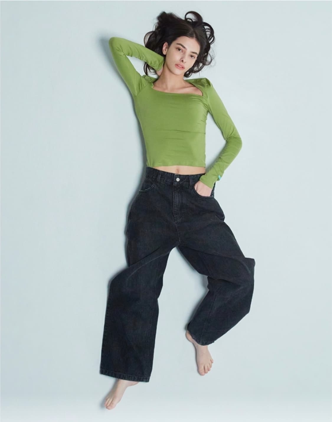 인스턴트펑크 아웃웨이스트 와이드 데님 팬츠 상품이미지2