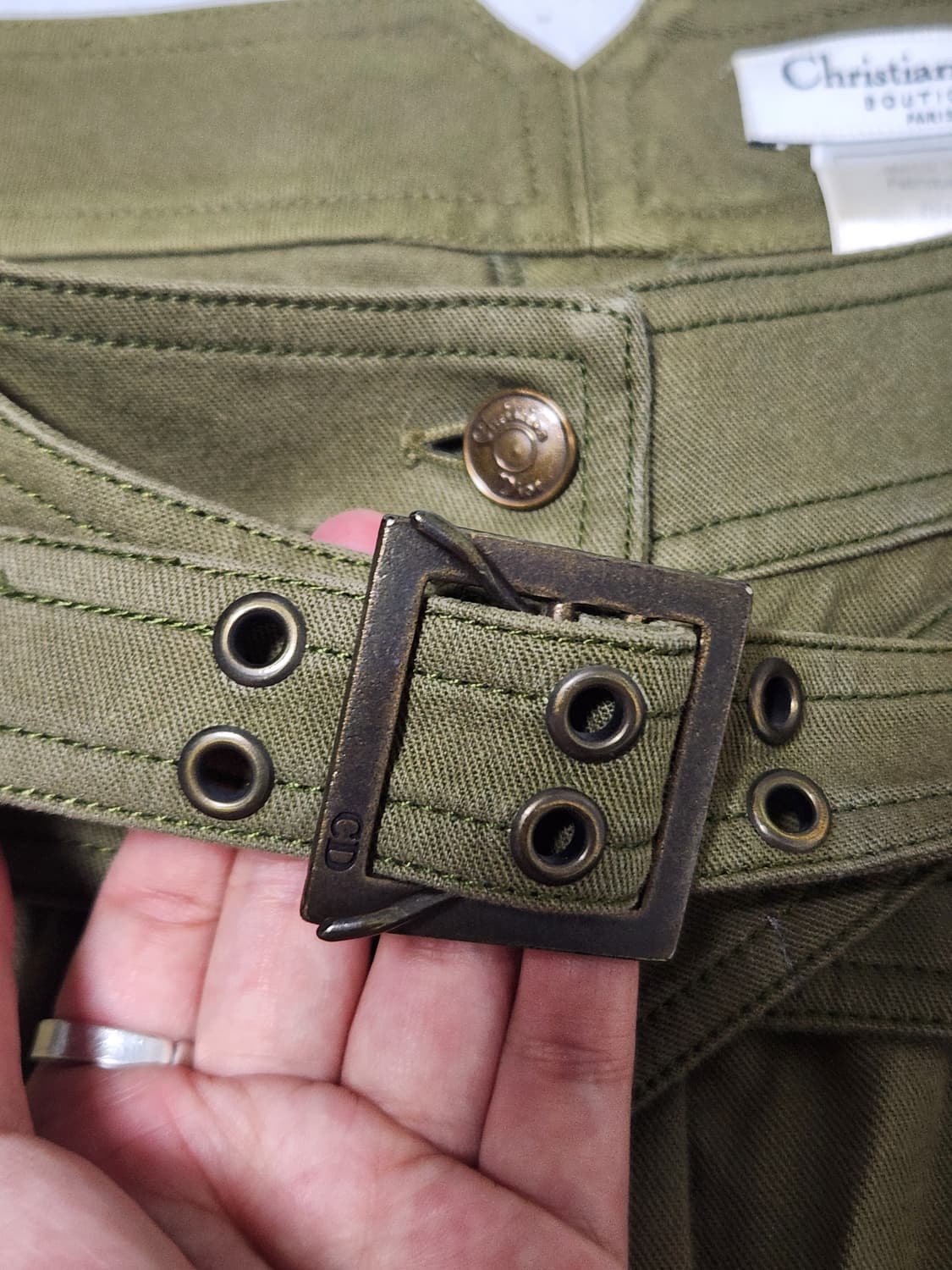 Dior 02 f/w 레이스업 팬츠 카키 상품이미지4