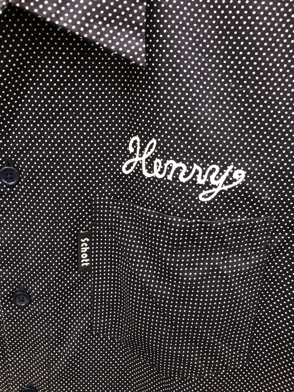 schott bros 일본 생산 도트 셔츠 상품이미지5
