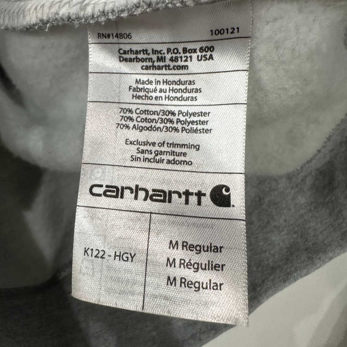 칼하트 그레이 후드집업 100 상품이미지5