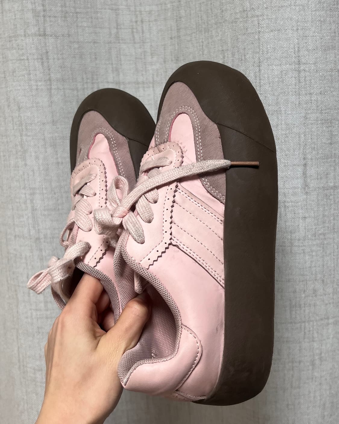 핑크 배색 투톤 스니커즈 운동화 235 상품이미지5