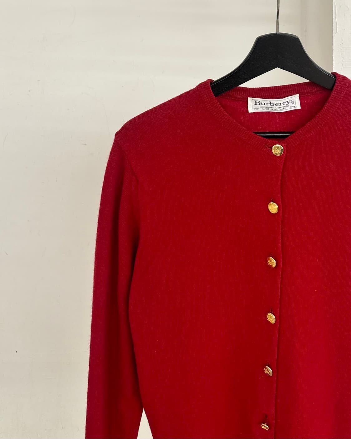 버버리 레드 골드버튼 가디건 상품이미지3