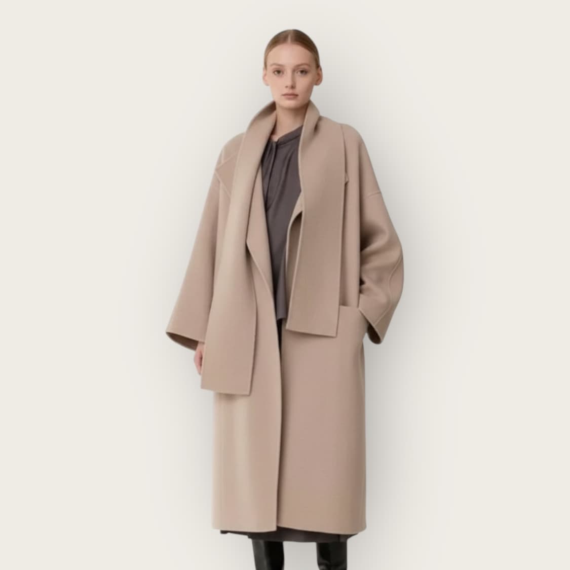 킨더살몬 핸드메이드 머플러 코트 상품이미지1