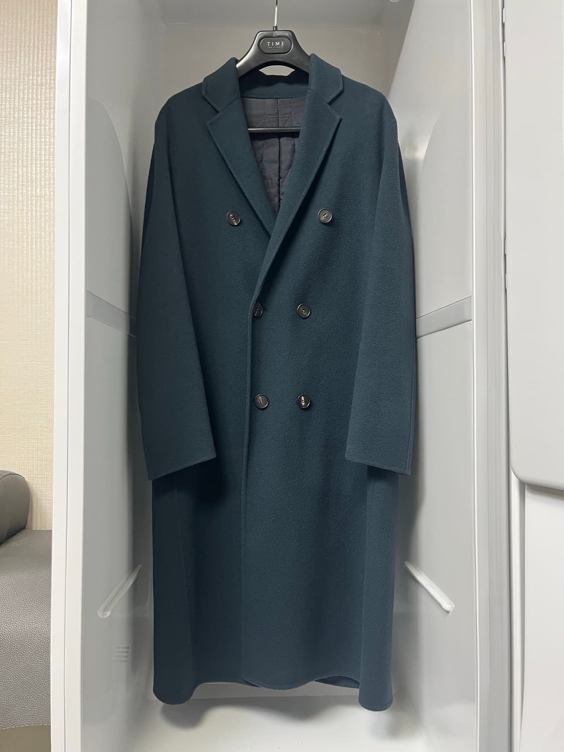 타임옴므 아쿠아덜 캐시미어 세미오버핏 핸드메이드 더블코트 95사이즈 상품이미지1