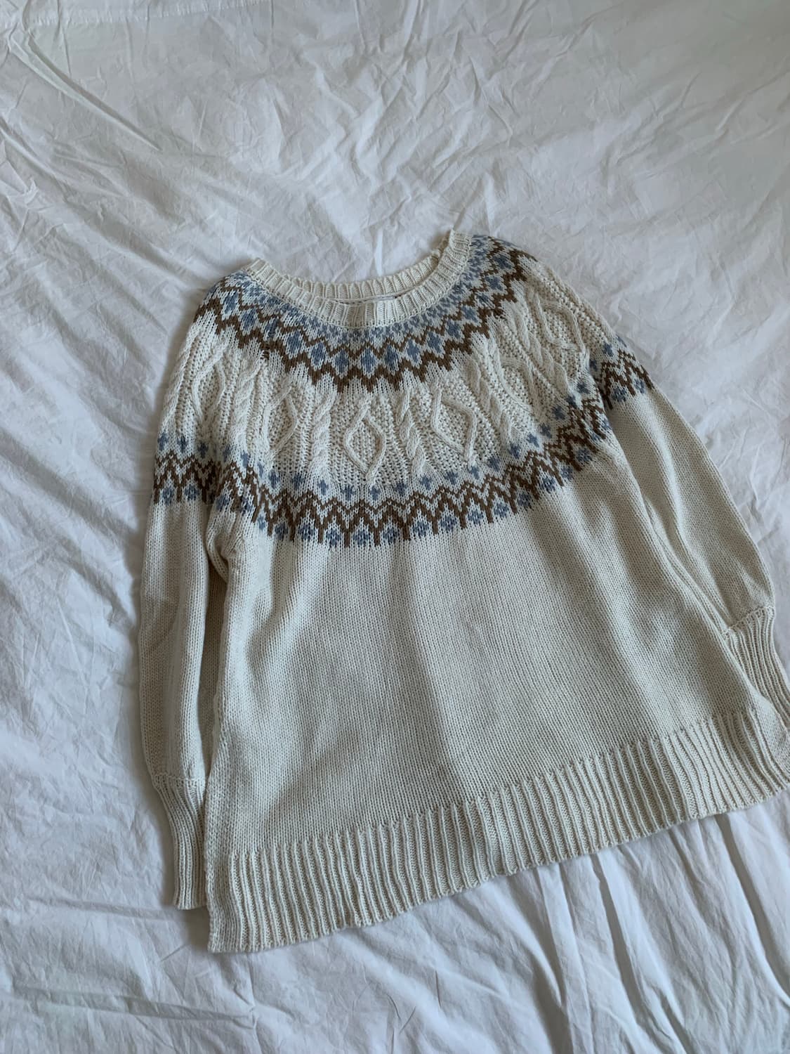 화이트 아란 스웨터 상품이미지2