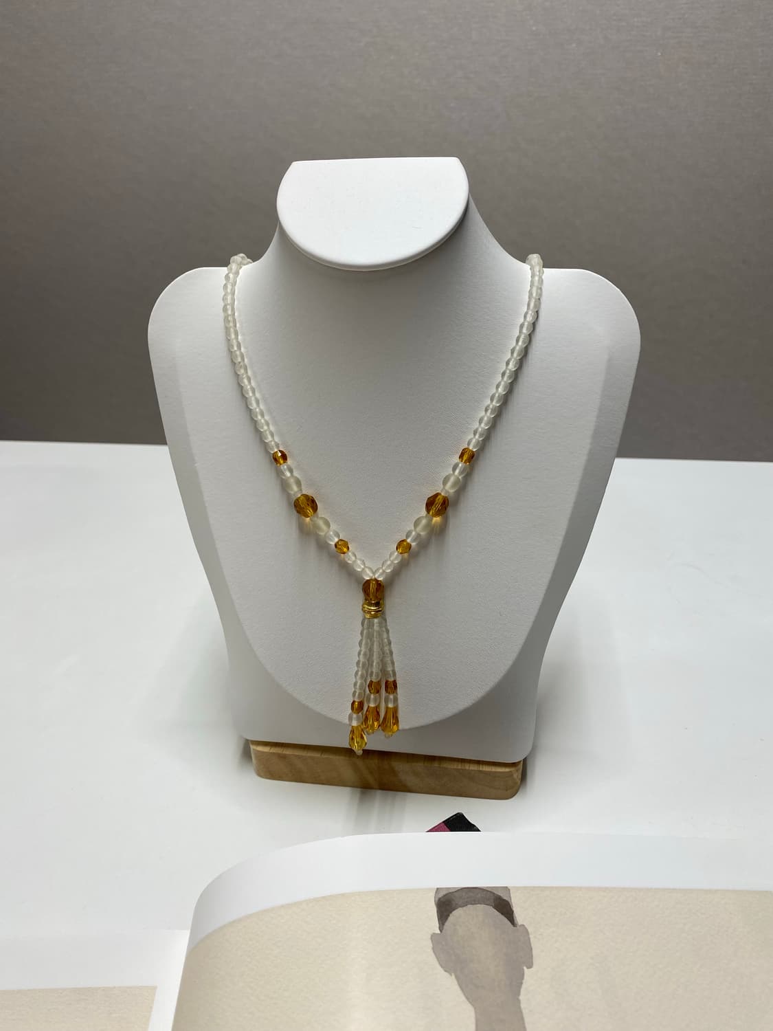 빈티지 옐로우 골드 비즈 목걸이 상품이미지3