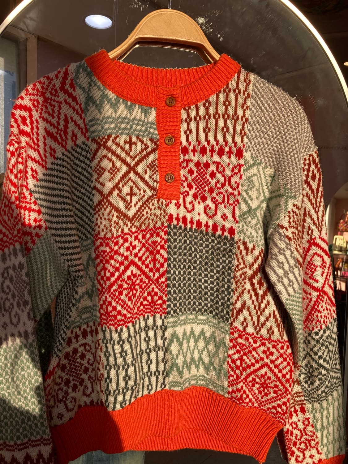 노르딕 오렌지 패턴 니트 상품이미지2