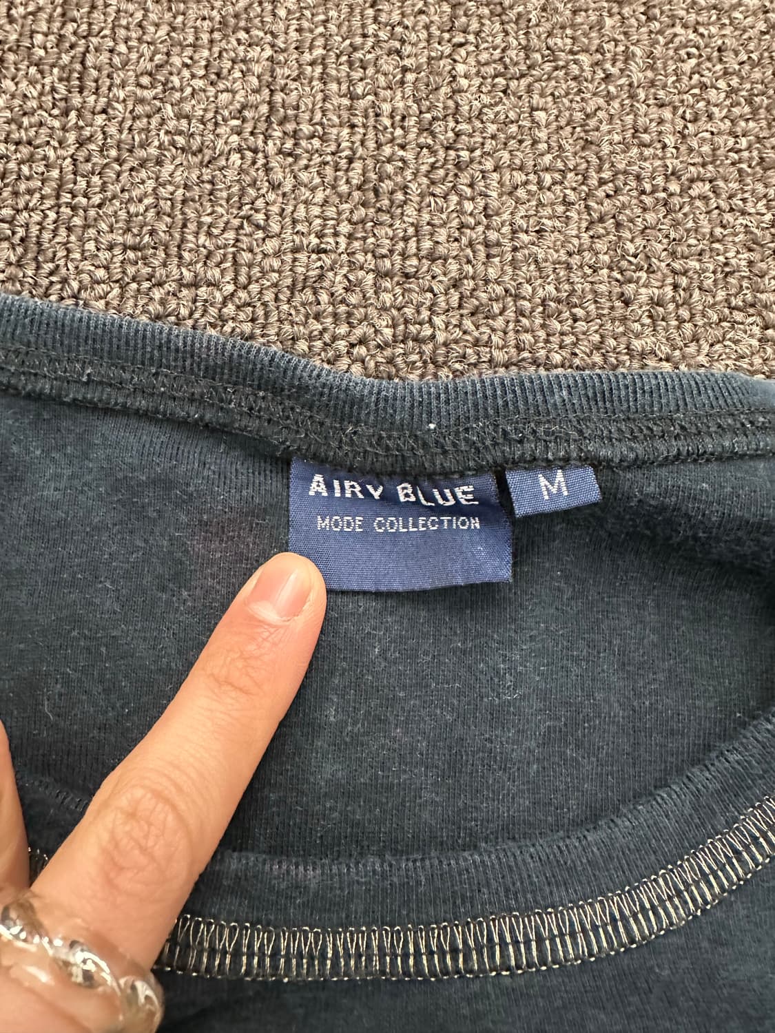 M)Japanese vintage 여성 자수 레터링 롱슬리브 상품이미지3