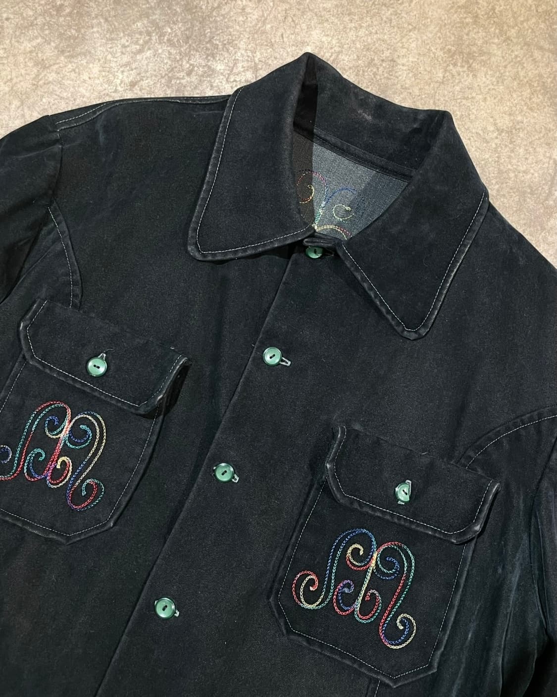 70-80’s 벨루어 체인 스티치 자켓 (B5154) 상품이미지2