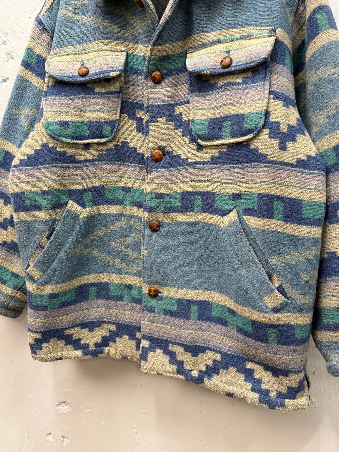 L) Vintage Native Pattern Quilted Wool J 상품이미지3