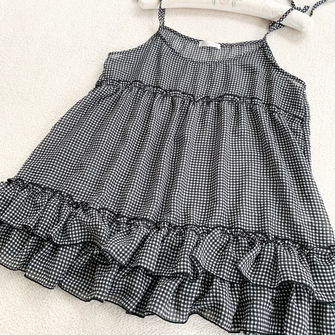 모리걸 ♥ 도트 캉캉 쉬폰 나시블라우스 상품이미지2