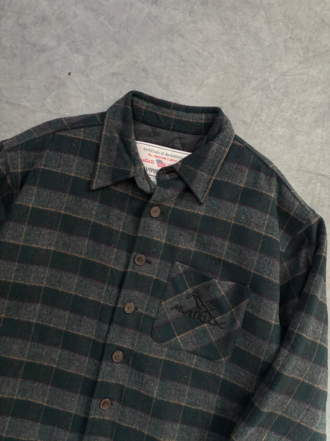 Avirex 아비렉스 그린 체크 플란넬 셔츠 자켓 상품이미지5