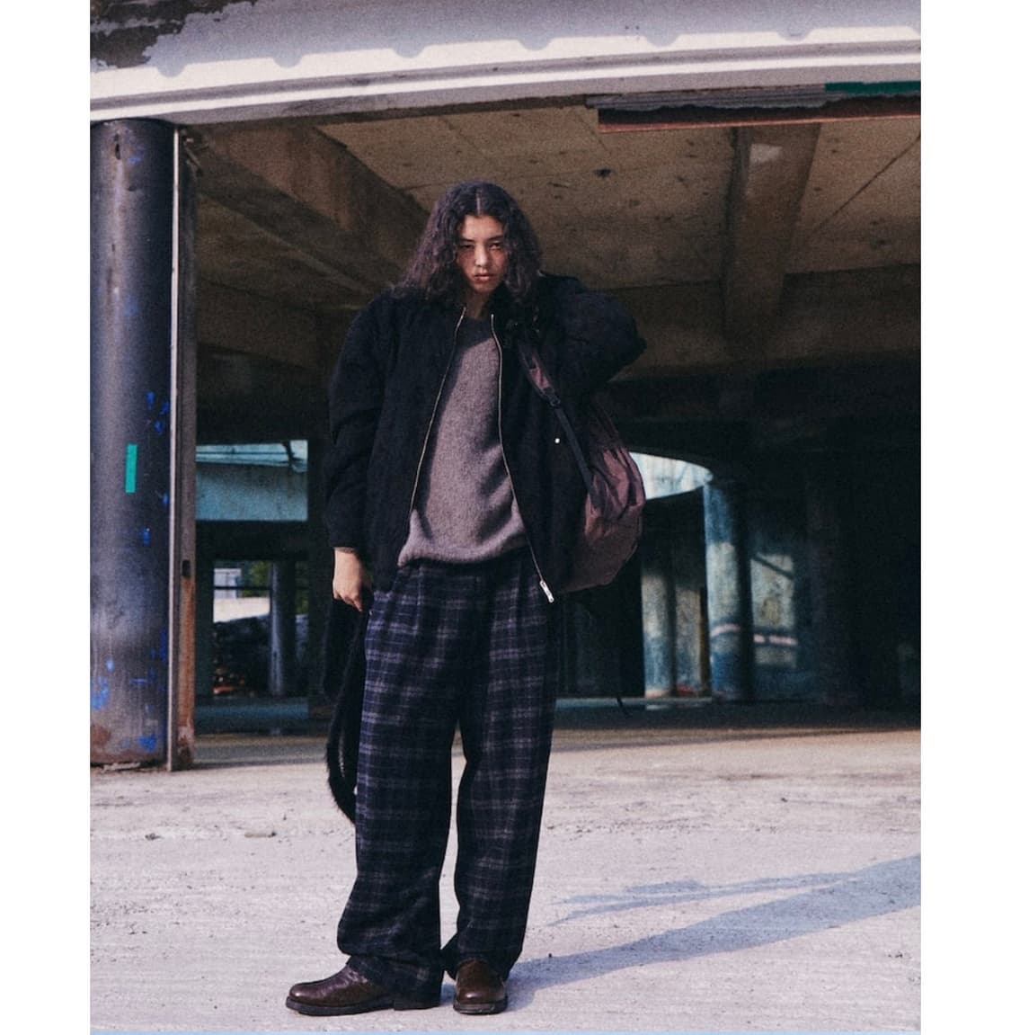 샌드사운드 체크 팬츠 네이비 2 사이즈 상품이미지1