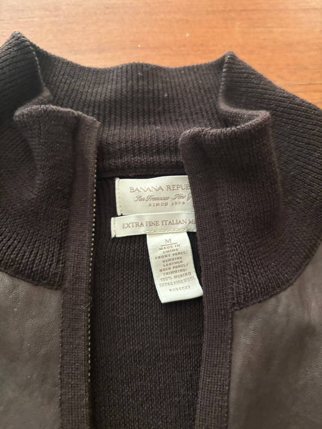 바나나 리퍼블릭 니트 하이브리드 레더 자켓 상품이미지2