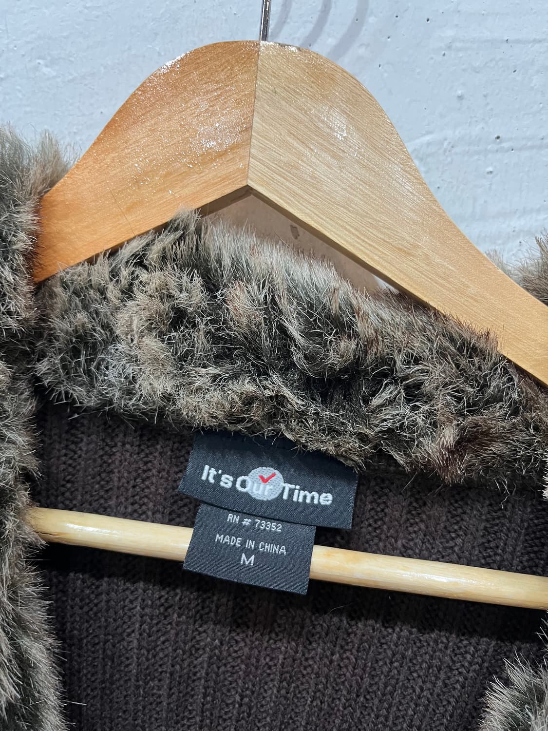 JPN 퍼 골지 모리 롱 가디건 브라운  상품이미지3