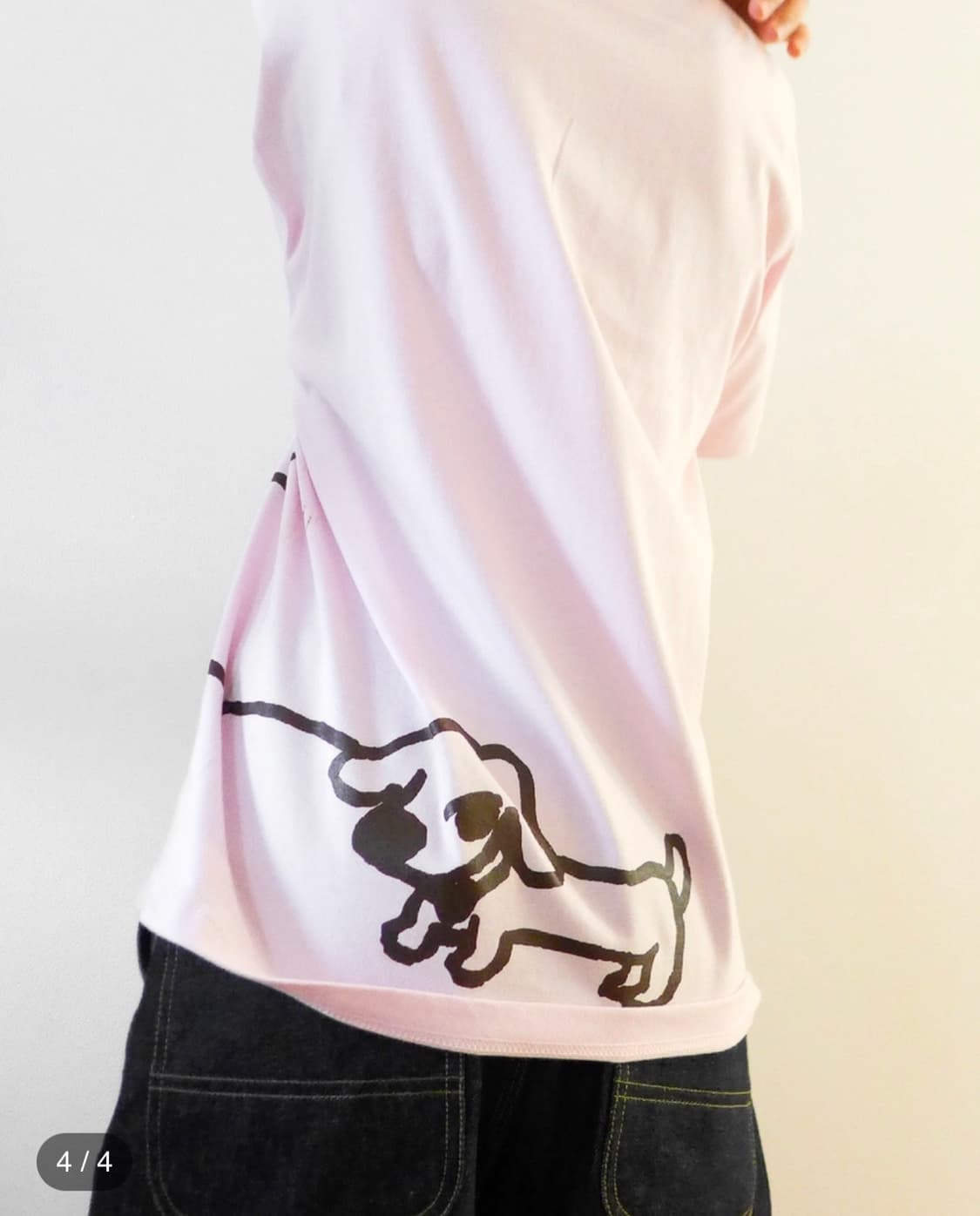 mmiriku doggy T-shirt 핑크 연핑크 반팔 상품이미지4