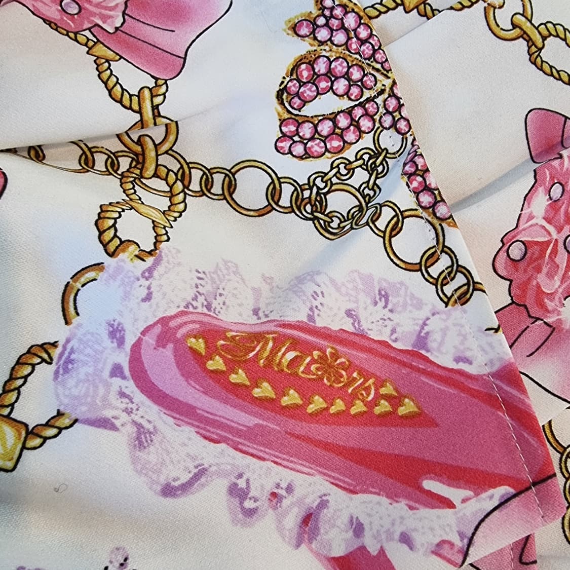 Ma rs(마즈)하트쥬얼 체인 베이비핑크 프릴 바디콘 원피스 상품이미지9