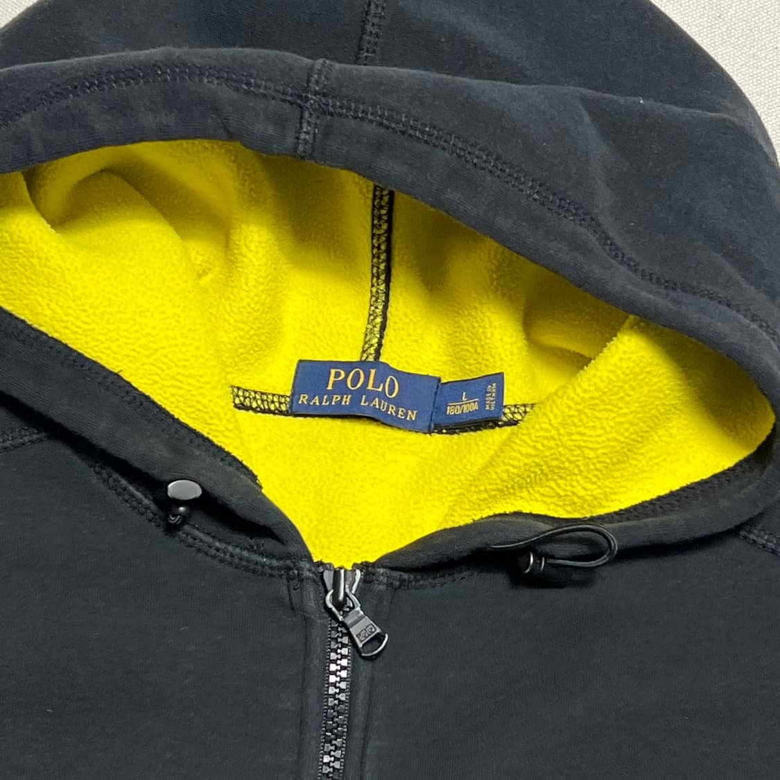 L 폴로랄프로렌 블랙 기모 후드 집업 상품이미지4