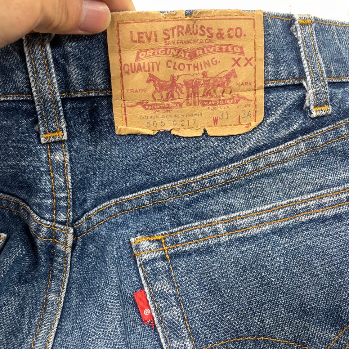 80s USA 리바이스 505 블랭크탭 데님 팬츠 (29추천) 상품이미지3