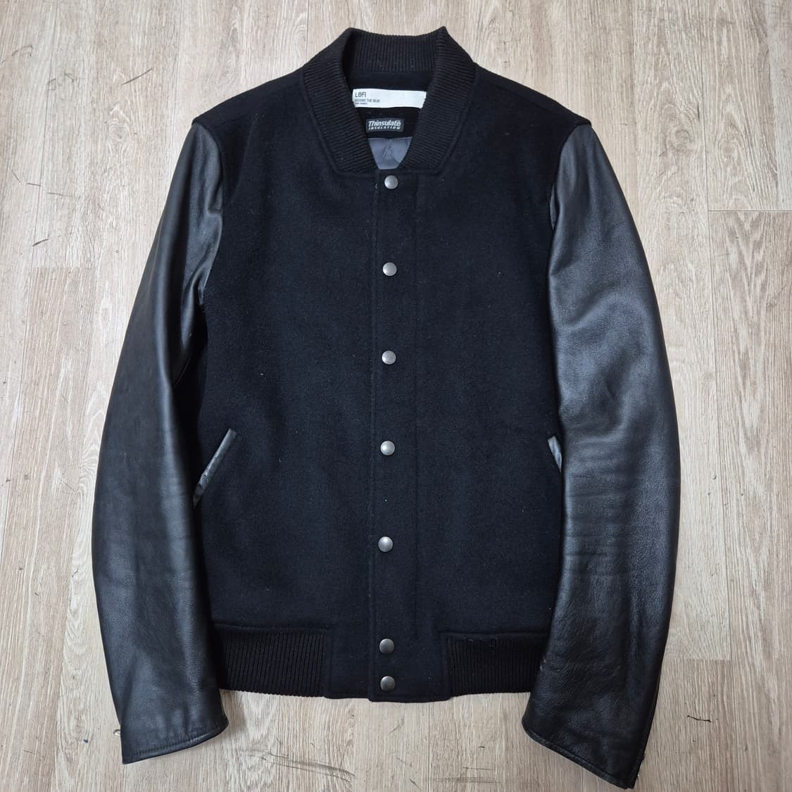 로파이 신슐레이트 레더슬리브 울 가죽 스타디움 자켓 L(100) 상품이미지1
