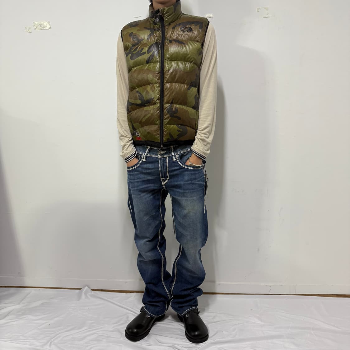 노스페이스 카모 패딩 베스트 상품이미지3