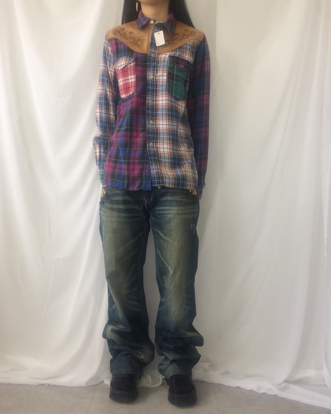 Western mood check pattern shirt 상품이미지9