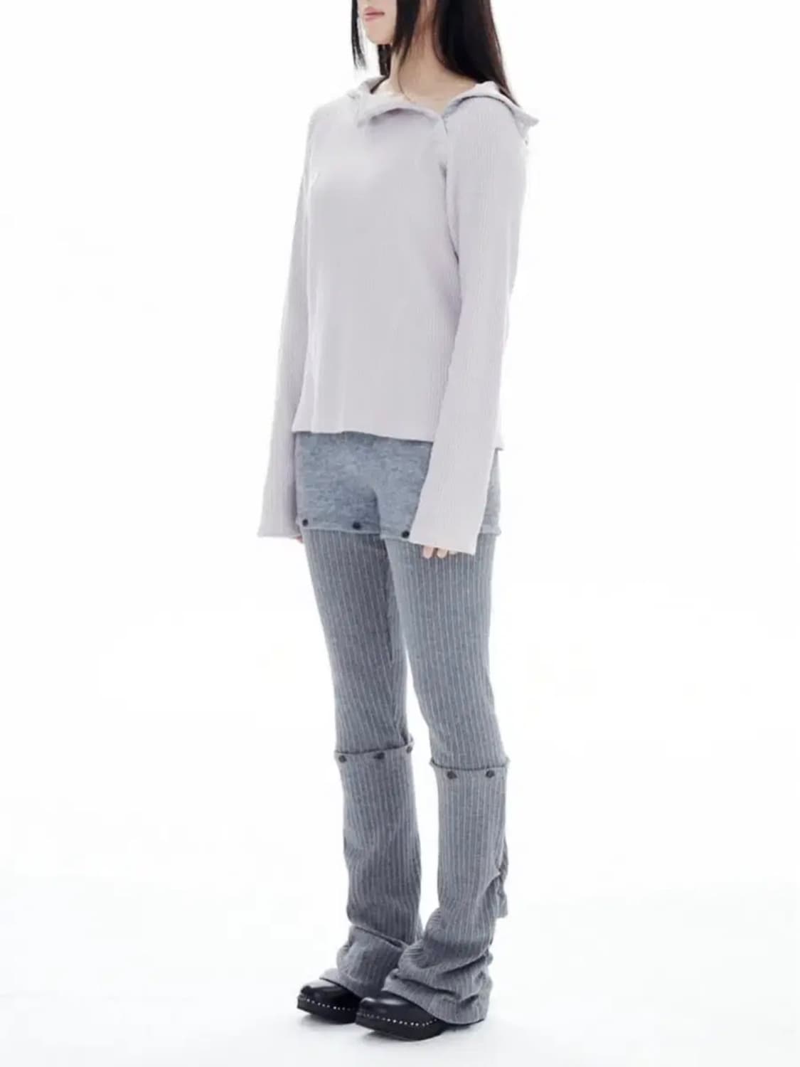 할로미늄 3 PARTS GATHERED LEGGINGS / GRAY 상품이미지1