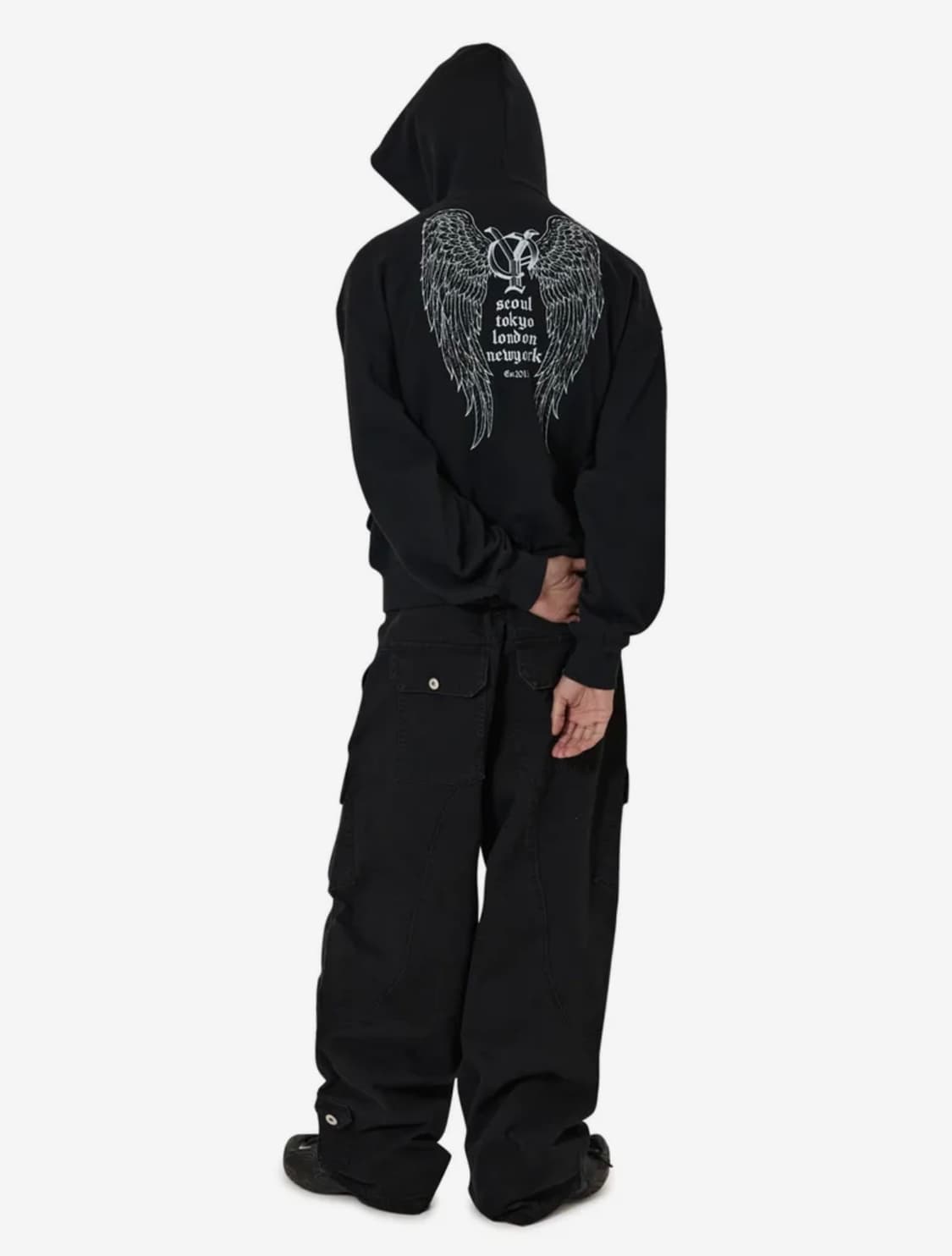 (택O) 오와이 OY 홀리 윙즈 후드집업 (블랙) (m) 상품이미지3