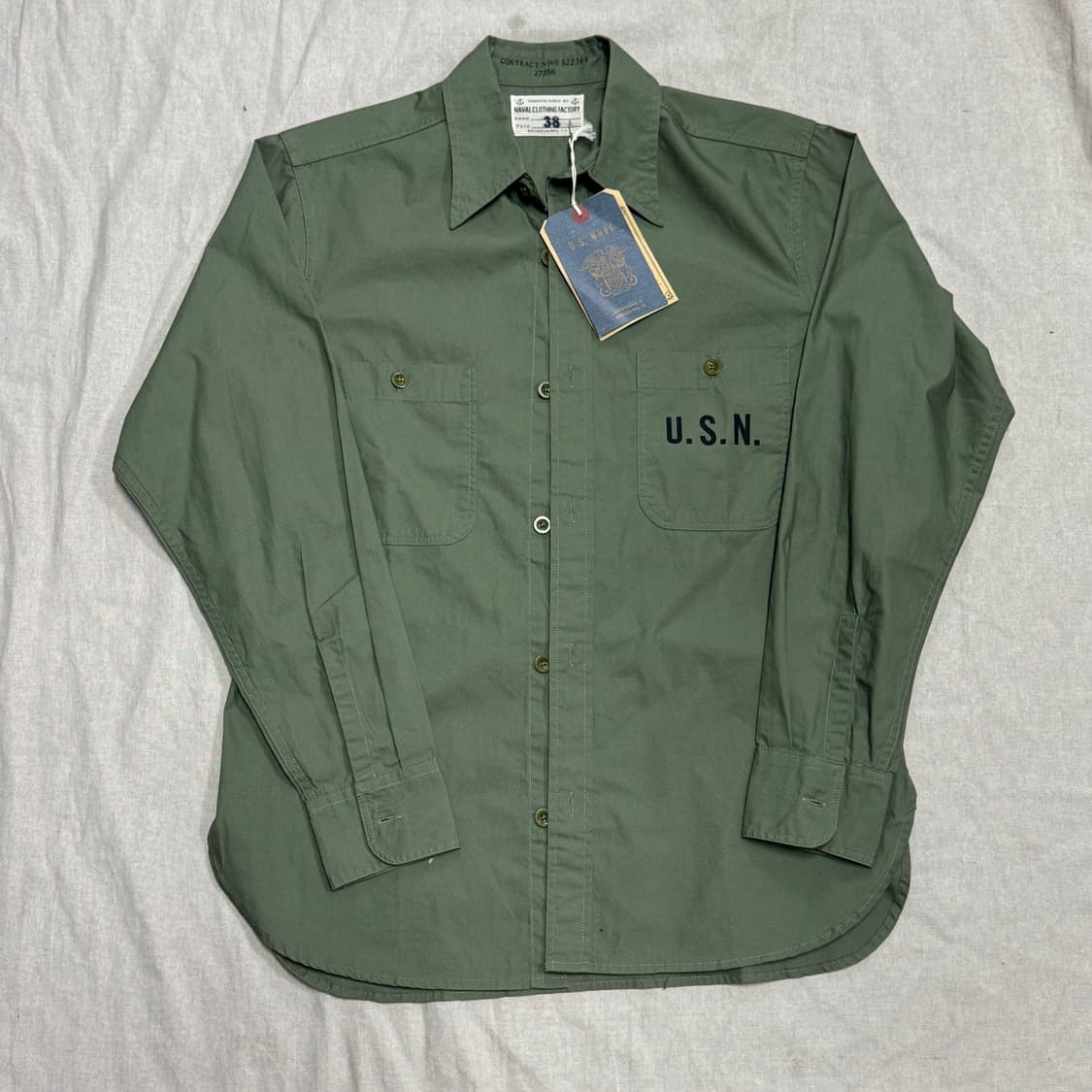 브론슨 USN 카키 밀리터리 셔츠 38(95) 상품이미지1