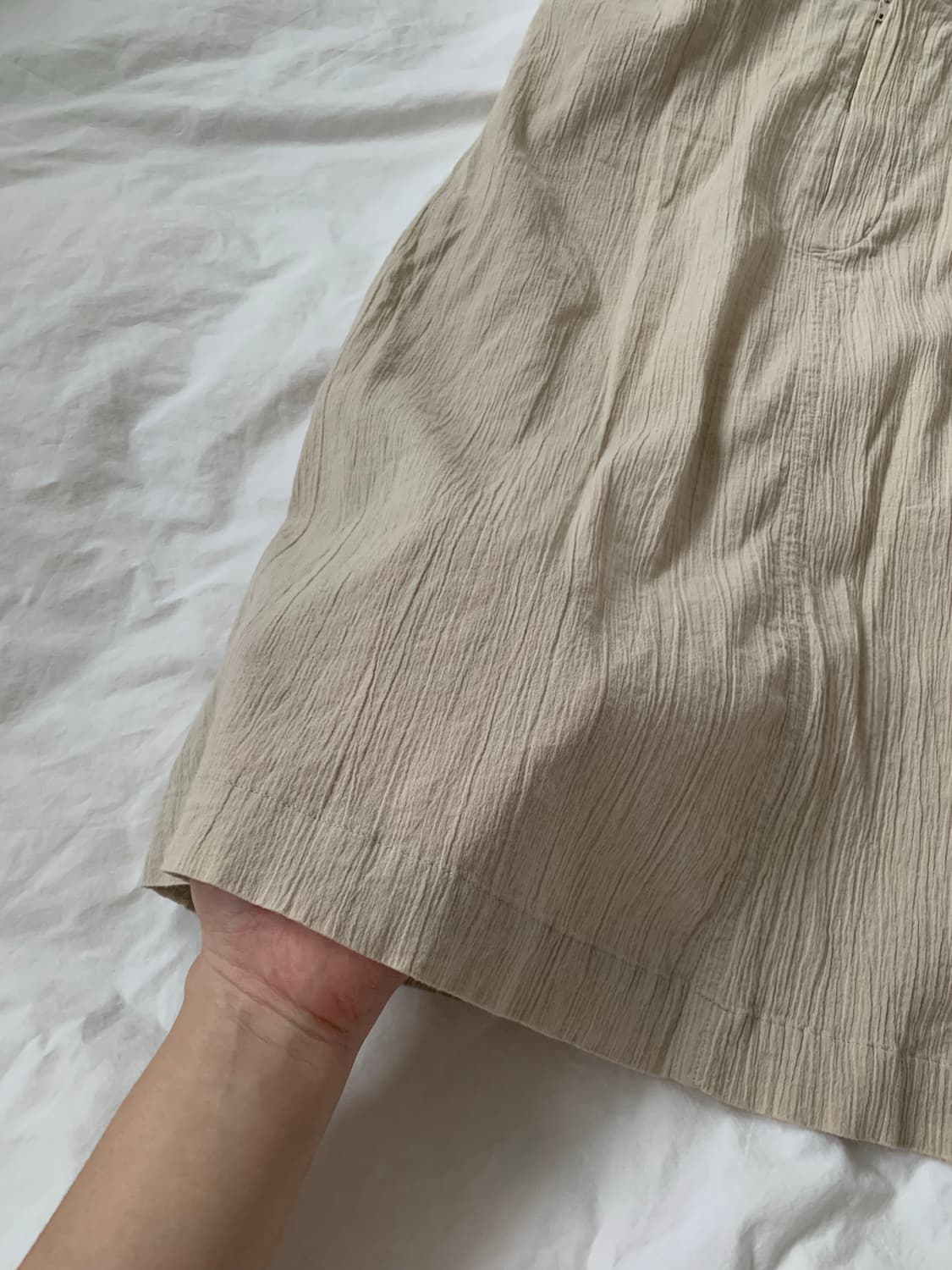 베이지 미디 스커트 상품이미지3