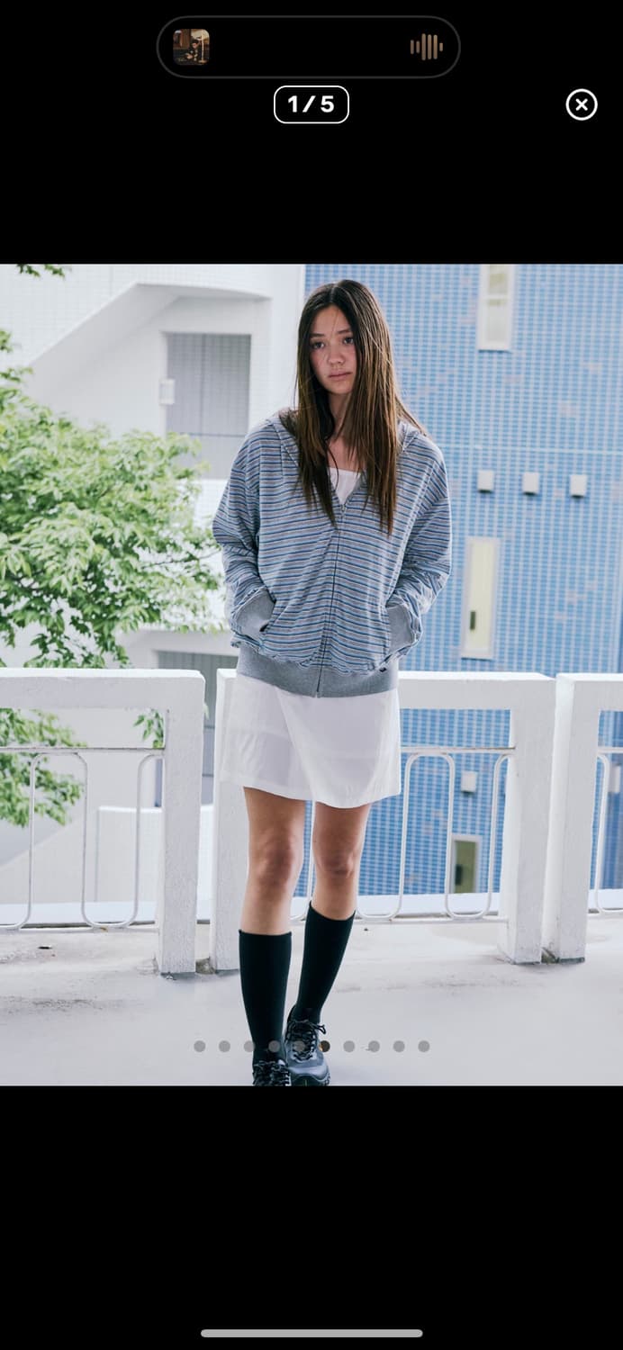 로우클래식 스트라이프 후드집업 상품이미지1