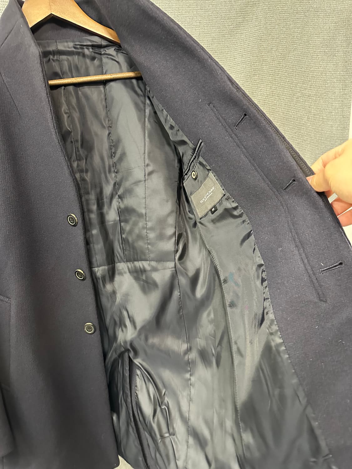 솔리드옴므 SOLID HOMME 울 블렌드 스탠드넥 코트 상품이미지3