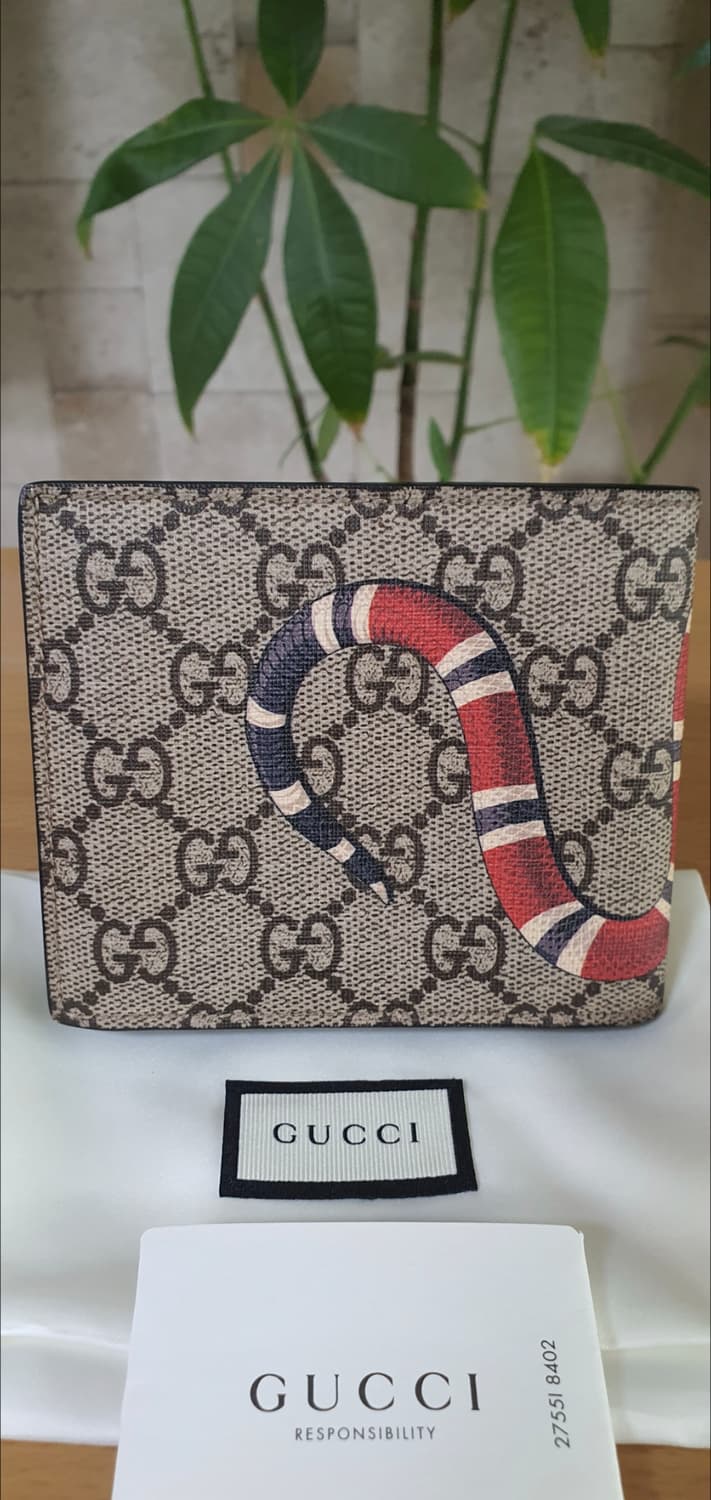 구찌 스네이크 코인 지갑/반지갑 새상품급 정품(감정O) 상품이미지3