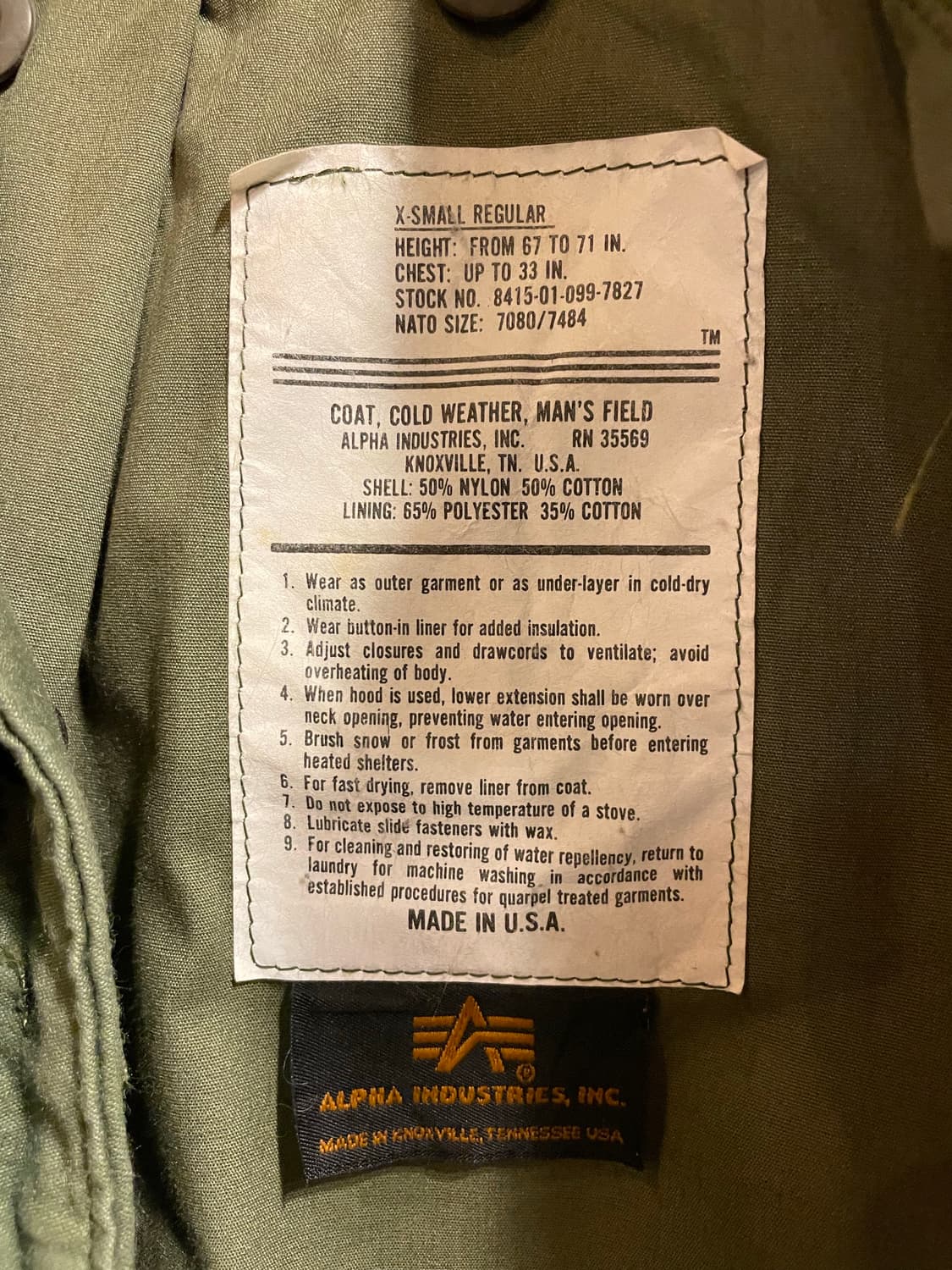 알파인더스트리 m65필드자켓 상품이미지4