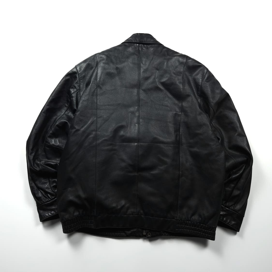 GALAXY 램스킨 블랙 레더 봄버 자켓 (L) 상품이미지2