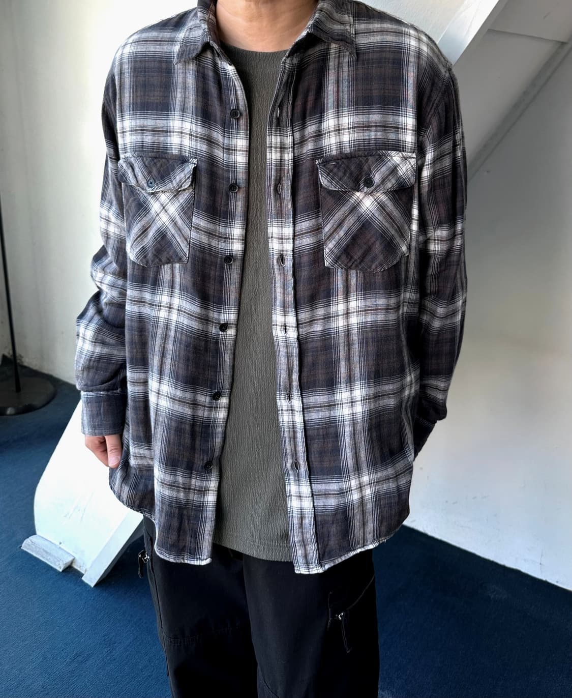 Double face gauze cotton check shirt 상품이미지8