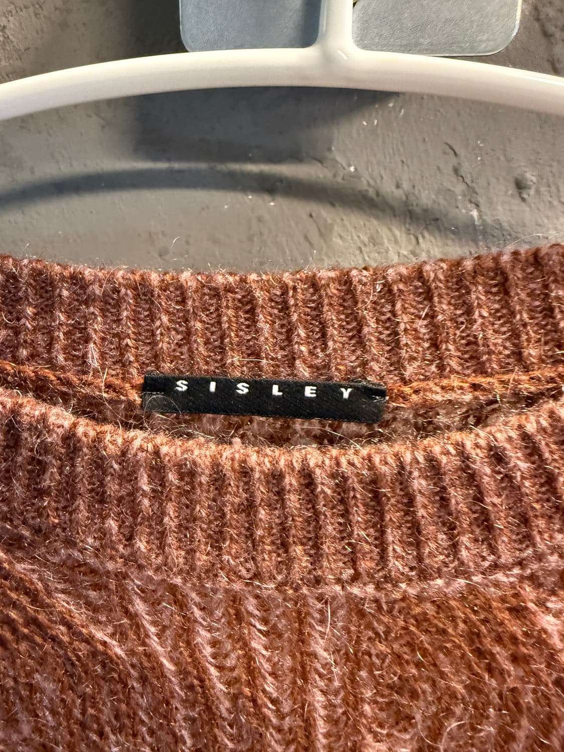 시슬리 모헤어 블렌드 케이블 니트 브라운 S 상품이미지4