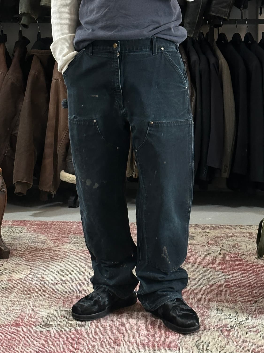 OG USA Made 칼하트 B01 더블니 블랙 칼하트 썩블니 카펜터 상품이미지10