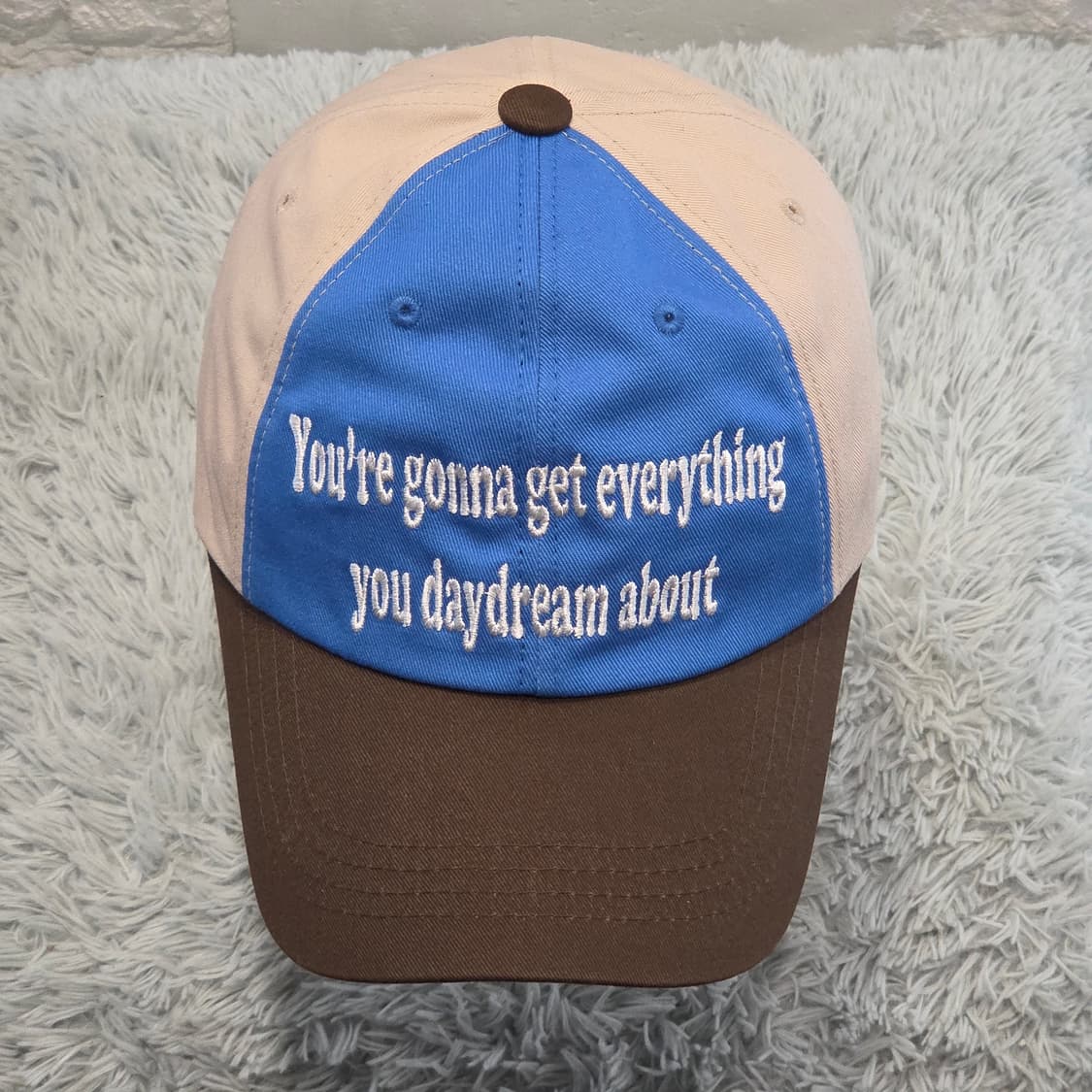 L6-9:m.m.a 코튼 배색 캡 베이지 블루 브라운(57-59) 상품이미지1