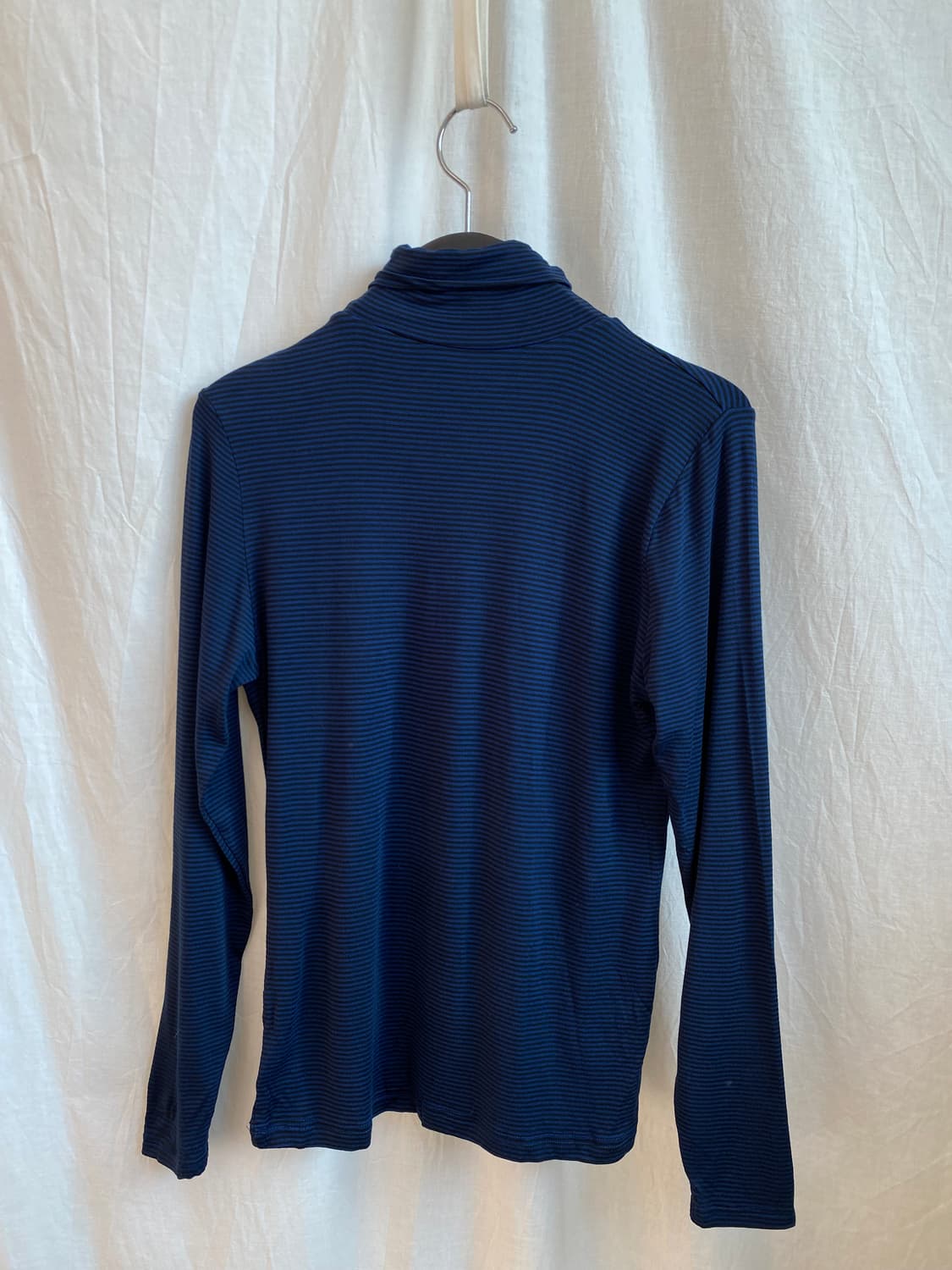 TOPVALU 블루 스트라이프 터틀넥탑(M) 상품이미지3