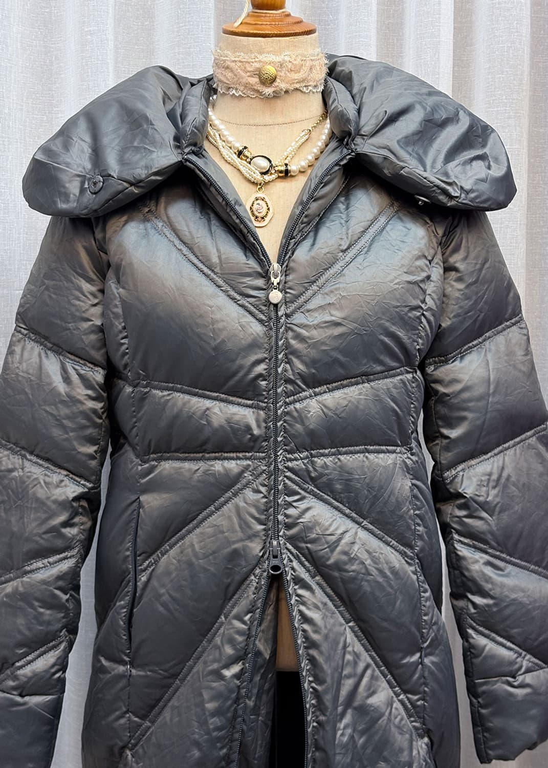 트루사디 그레이 투웨이 지퍼 패딩 상품이미지4