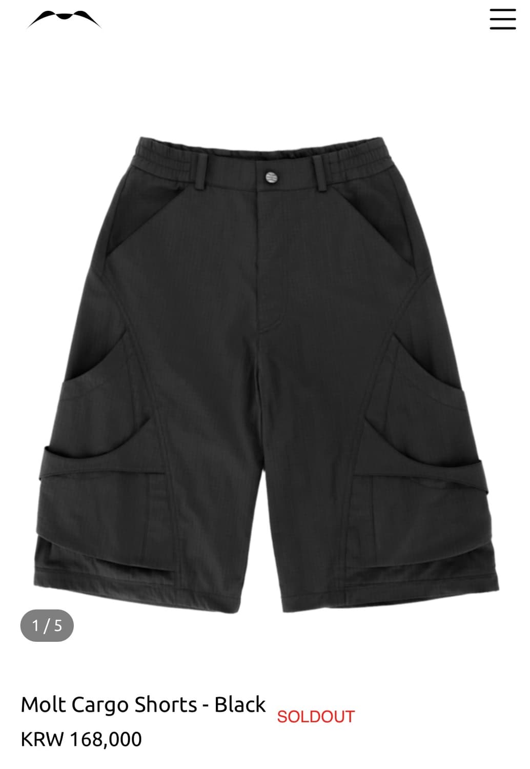머신신테시스콜렉티브 몰트 카고 쇼츠 블랙 2사이즈 상품이미지1
