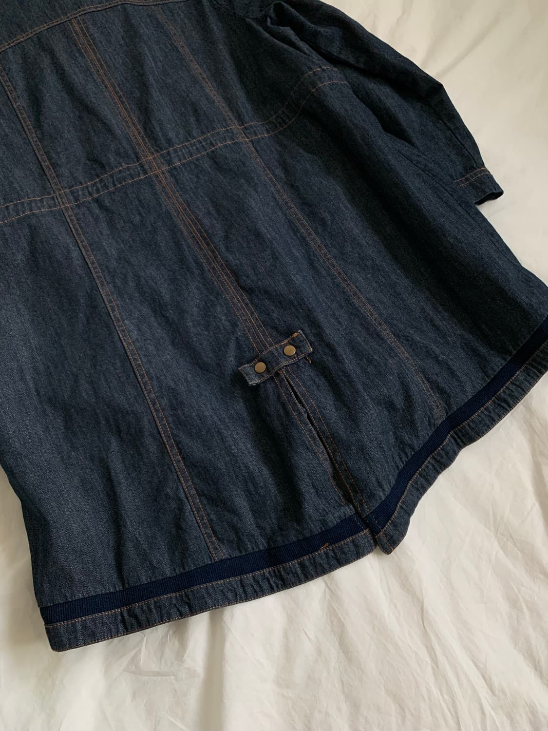 데님 쁘띠넥 롱자켓 상품이미지4