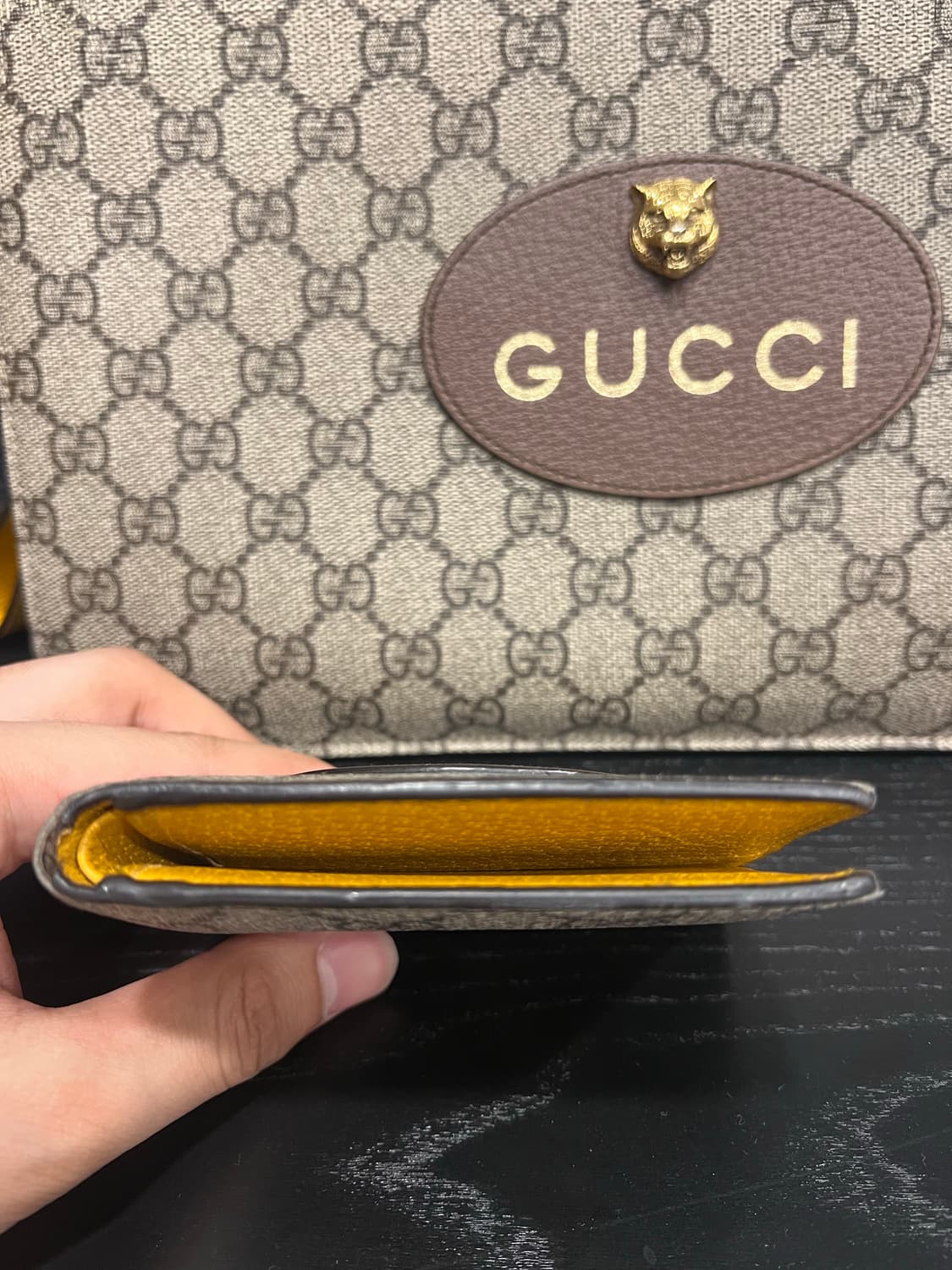 구찌 네오 빈티지 GG 수프림 클러치 및 지갑 세트 상품이미지5