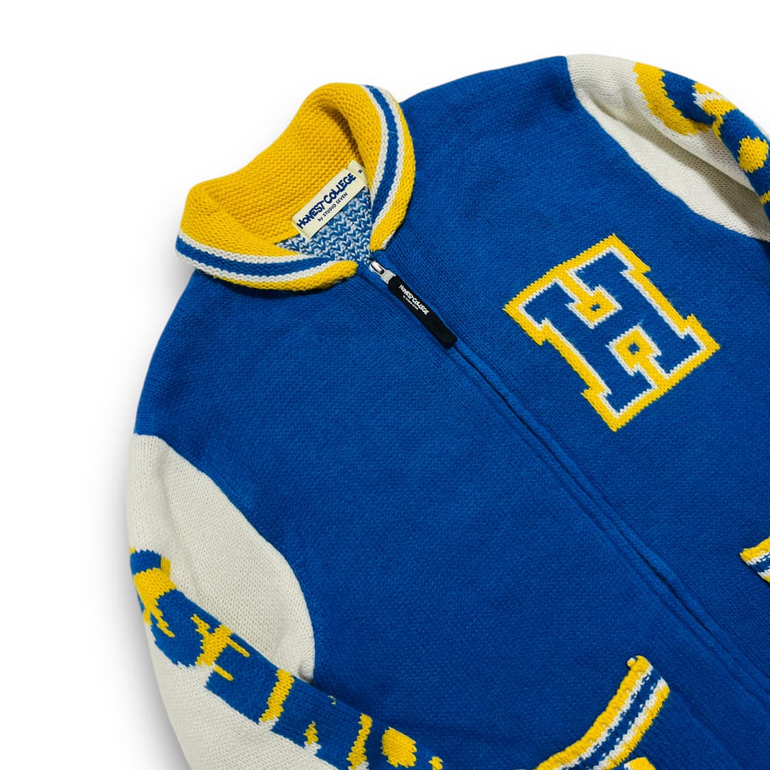 GU x 스튜디오 세븐 H 로고 빈티지 니트 집업 상품이미지2